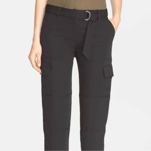 Theory Black Silk Georgette Hannon Cargo Pants Size 6